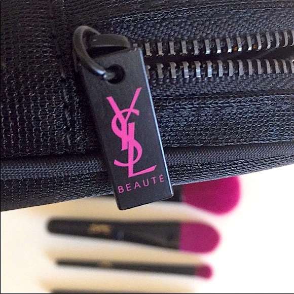 Yves Saint Laurent Other - YSL Travel Mini Makeup Brushes Set & Mesh Zip Case Only - No Box- Rare Find Blk